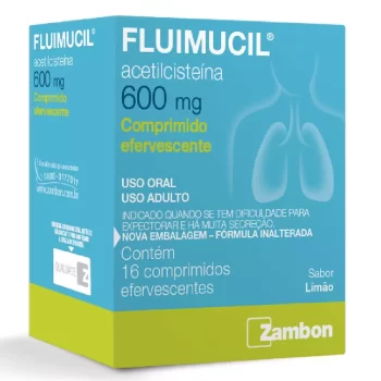 Fluimucil Efervescente Sabor Limão 600mg c/ 16 Comprimidos