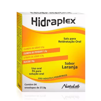 Sais Para Reidratação Hidraplex Sabor Laranja c/ 4 Envelopes