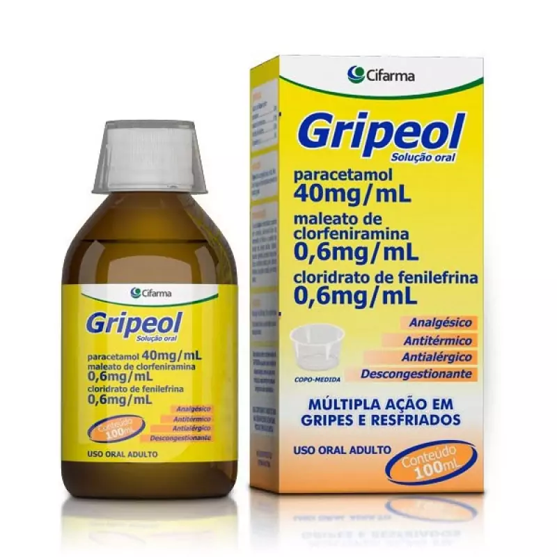 7898158691279 Gripeol Solução Oral 100mg/3mg/3mg 100mL