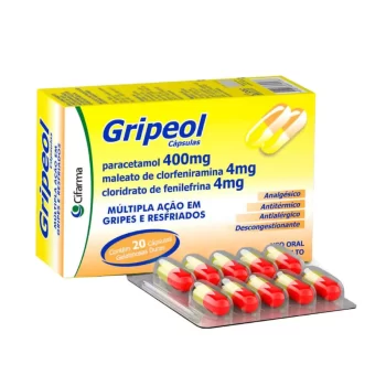 Gripeol 400mg/4mg/4mg c/ 20 Cápsulas