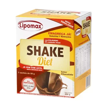 Lipomax Shake Diet Sabor Chocolate c/ 7 Sachês de 40g Cada