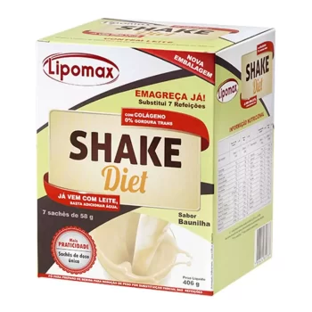 Lipomax Shake Diet Sabor Baunilha c/ 7 Sachês de 40g Cada