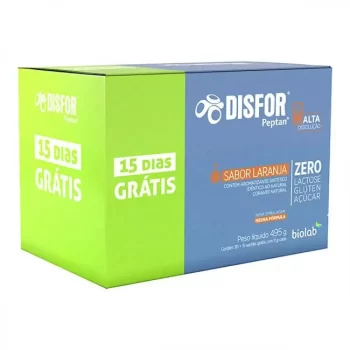 Disfor Peptídeos de Colágeno Sabor Laranja 45 Sachês de 11g