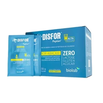 Disfor Peptídeos de Colágeno Sabor Abacaxi 30 Sachês de 11g