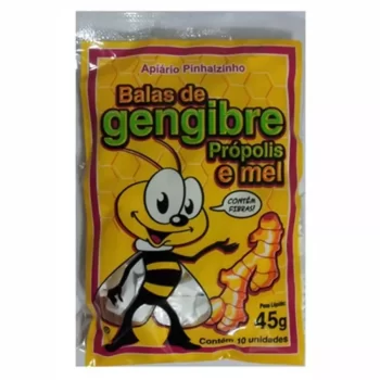Balas de Gengibre/própolis/mel Apiário Pinhalzinho 45g C/10