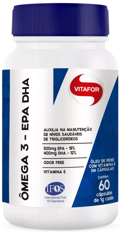 7898919865192 Ômega 3 Óleo de Peixe (Fish Oil) Vitafor 1000mg c/60 Cáps