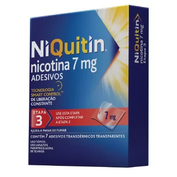 NiQuitin Adesivos Ajuda a Parar de Fumar 7mg c/7 (Etapa 3)