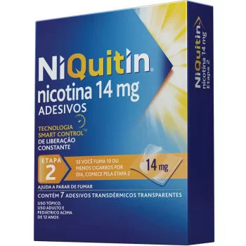 NiQuitin Adesivos Ajuda a Parar de Fumar 14mg c/7 (Etapa 2)
