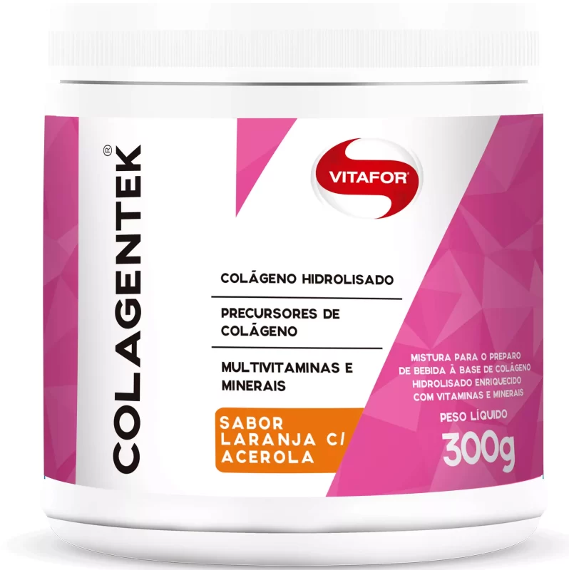 7898949730644 Colagentek Colágeno Hidrolisado Laranja Acerola Vitafor 300g