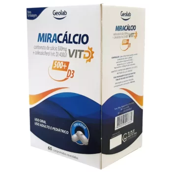 Miracálcio Vit D 500mg/400UI c/ 60 Comprimidos
