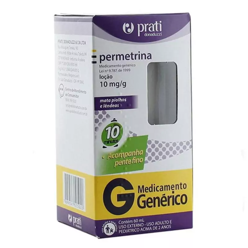 7899547515022 Permetrina Loção Contra Piolhos e Lêndeas 10mg/mL 60mL Genérico Prati Donaduzzi
